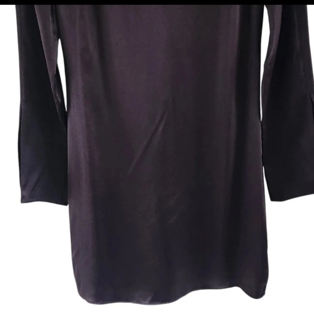 Banana Republic Black Abril Silk Mini Dress Slit Sleeves Womens Size XXS NEW - Picture 5 of 11